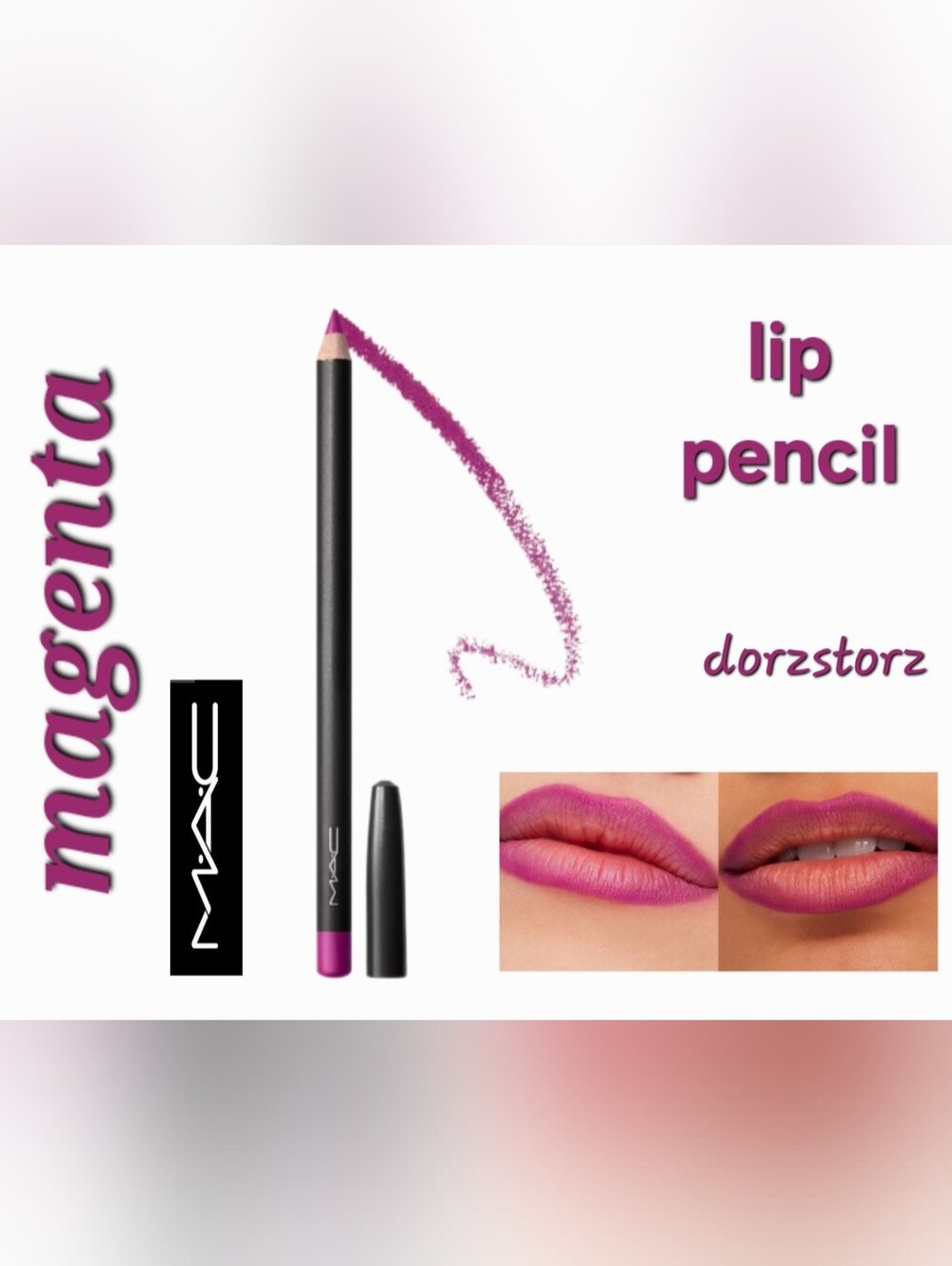 MAC Lip Pencil • MAGENTA • Bright Pink Lip Liner • Full Size .05 oz • New in box